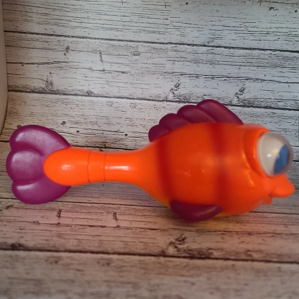 Fisher Price Googly Eye Fish Maraca Orange Red Yellow